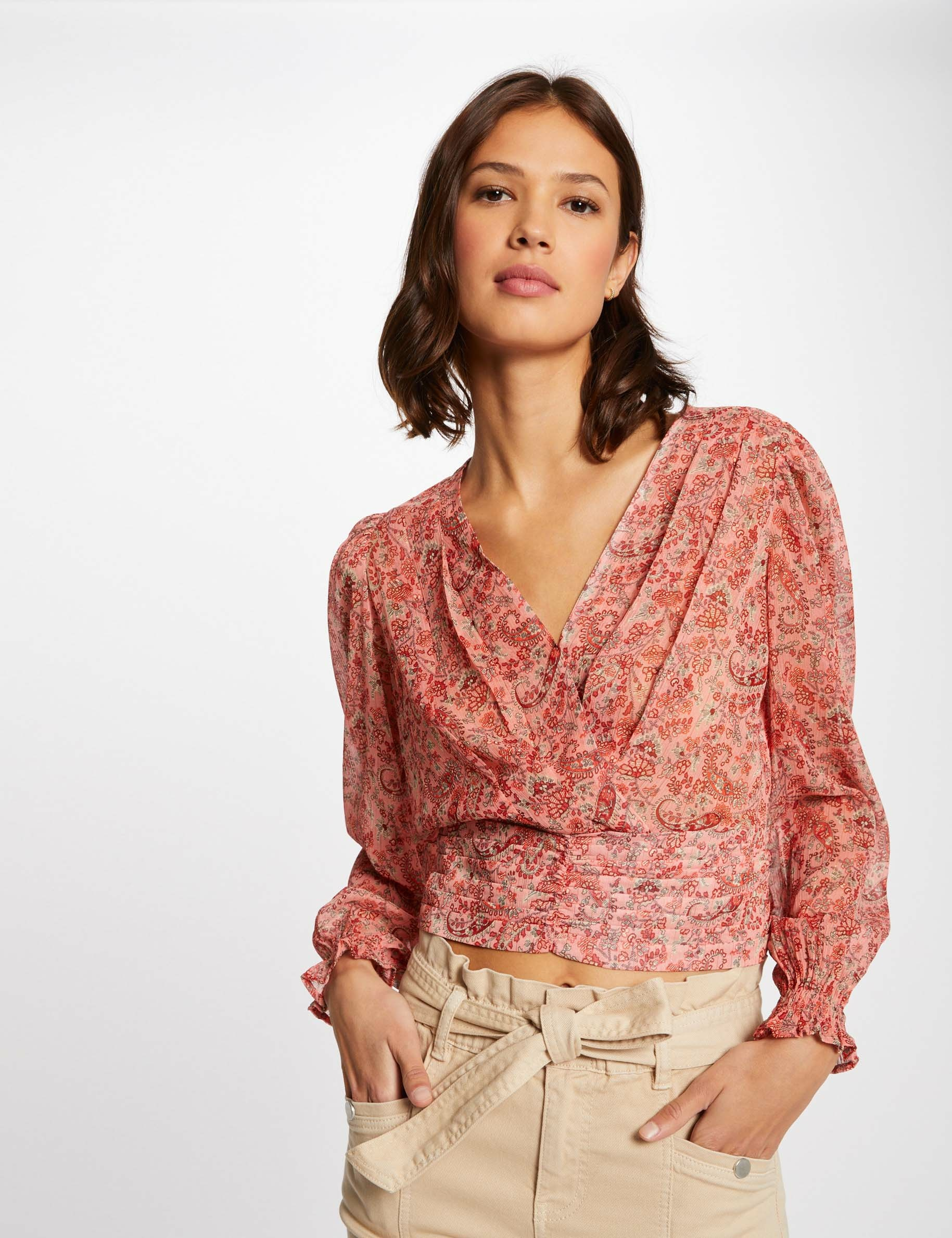 Blouse Manches Longues Imprim E Multico Femme Morgan