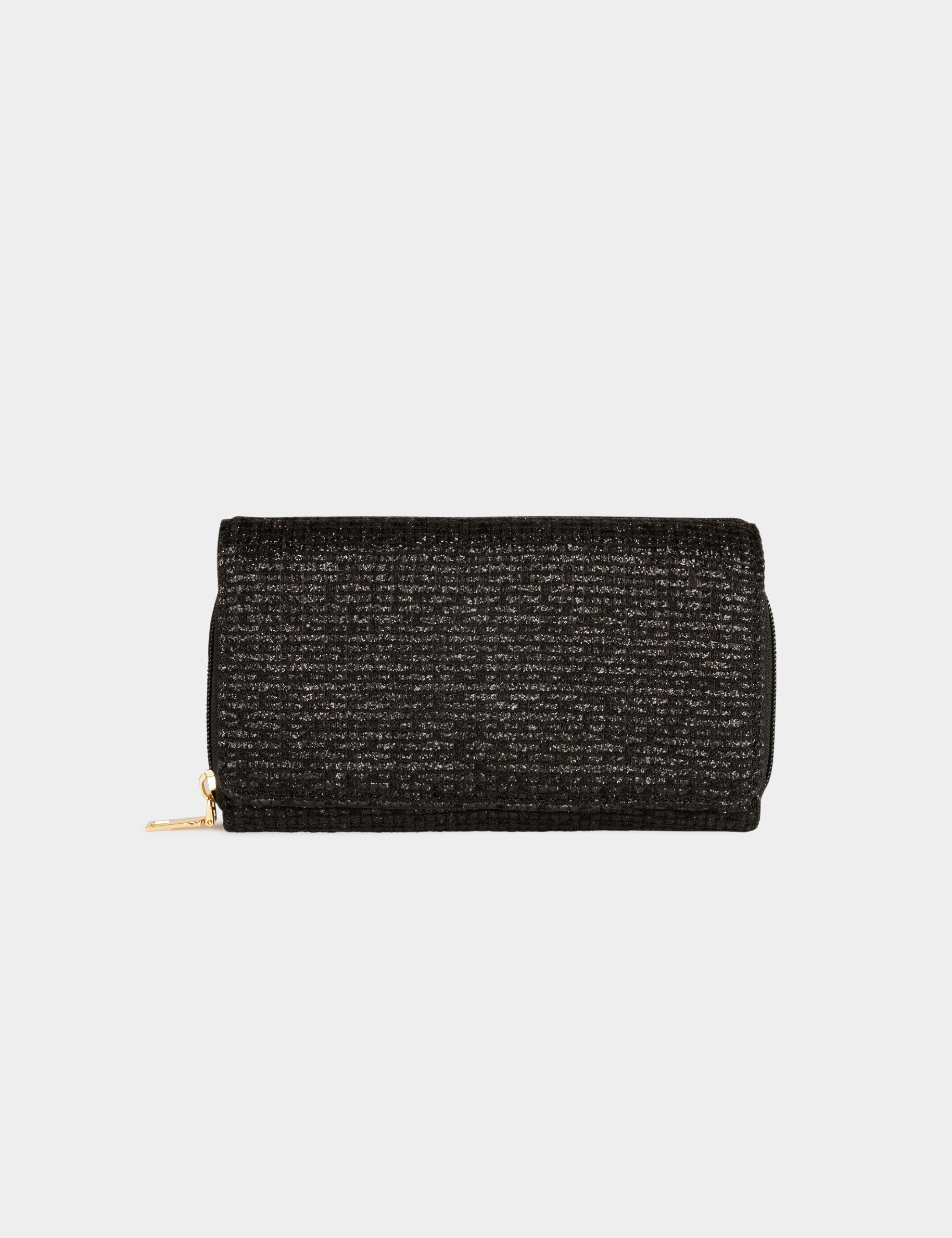 Sac pochette à paillettes noir femme