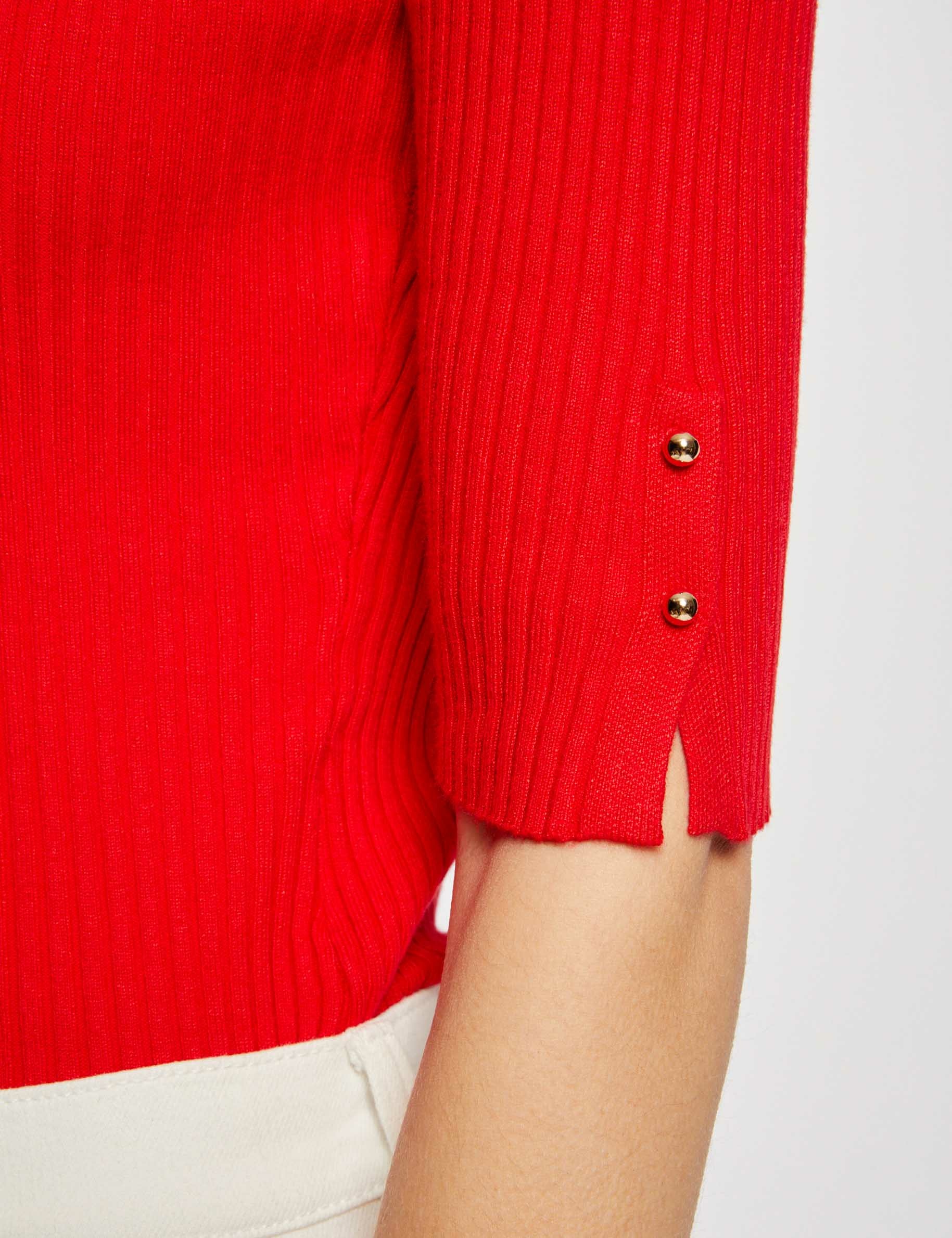 Pulls et cardigans Femme  Morgan Pull Rouge Uni Coupe Droite Avec Un Col V  Rouge - A & A FLOORS