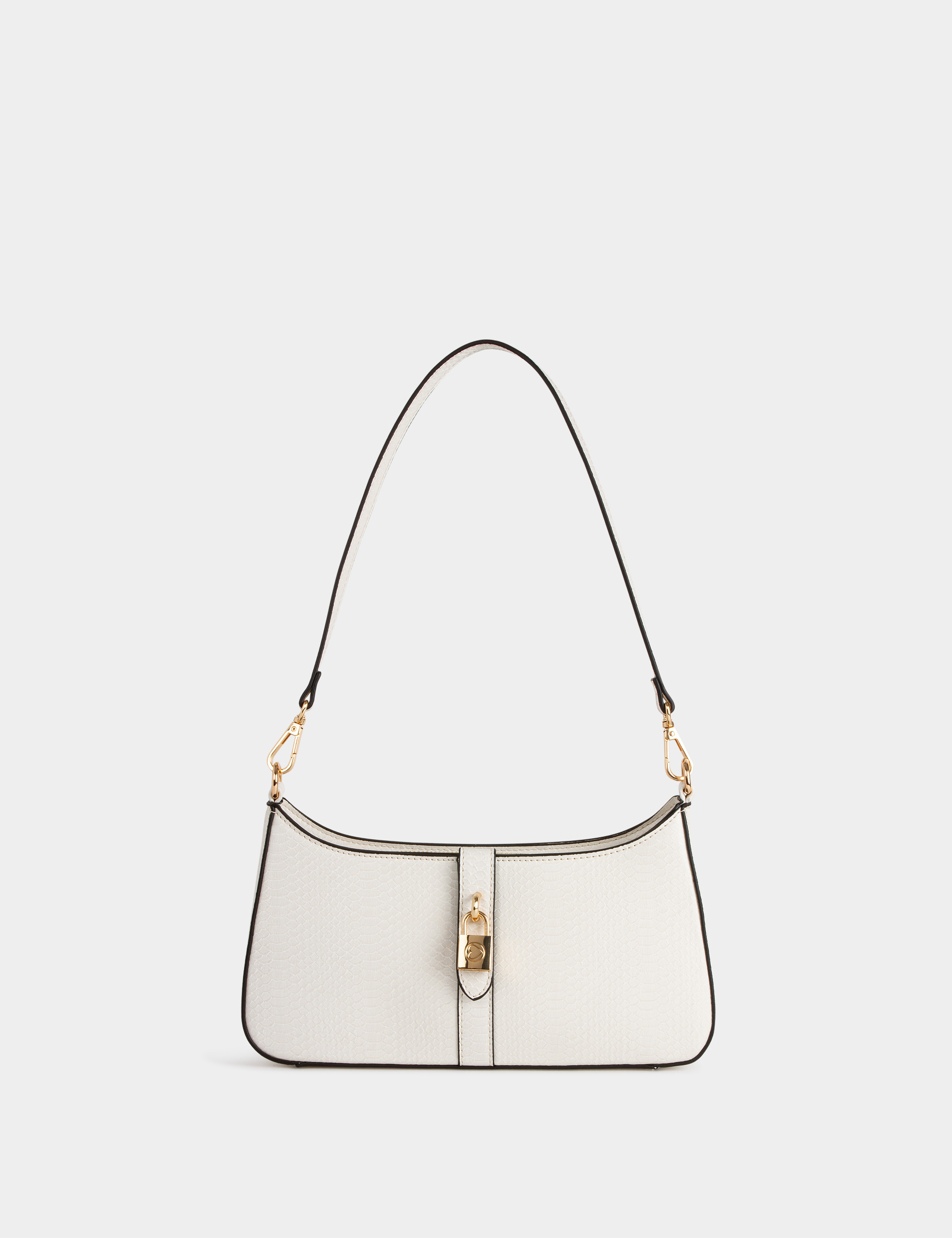 Sac aspect croco avec cadenas blanc femme Morgan