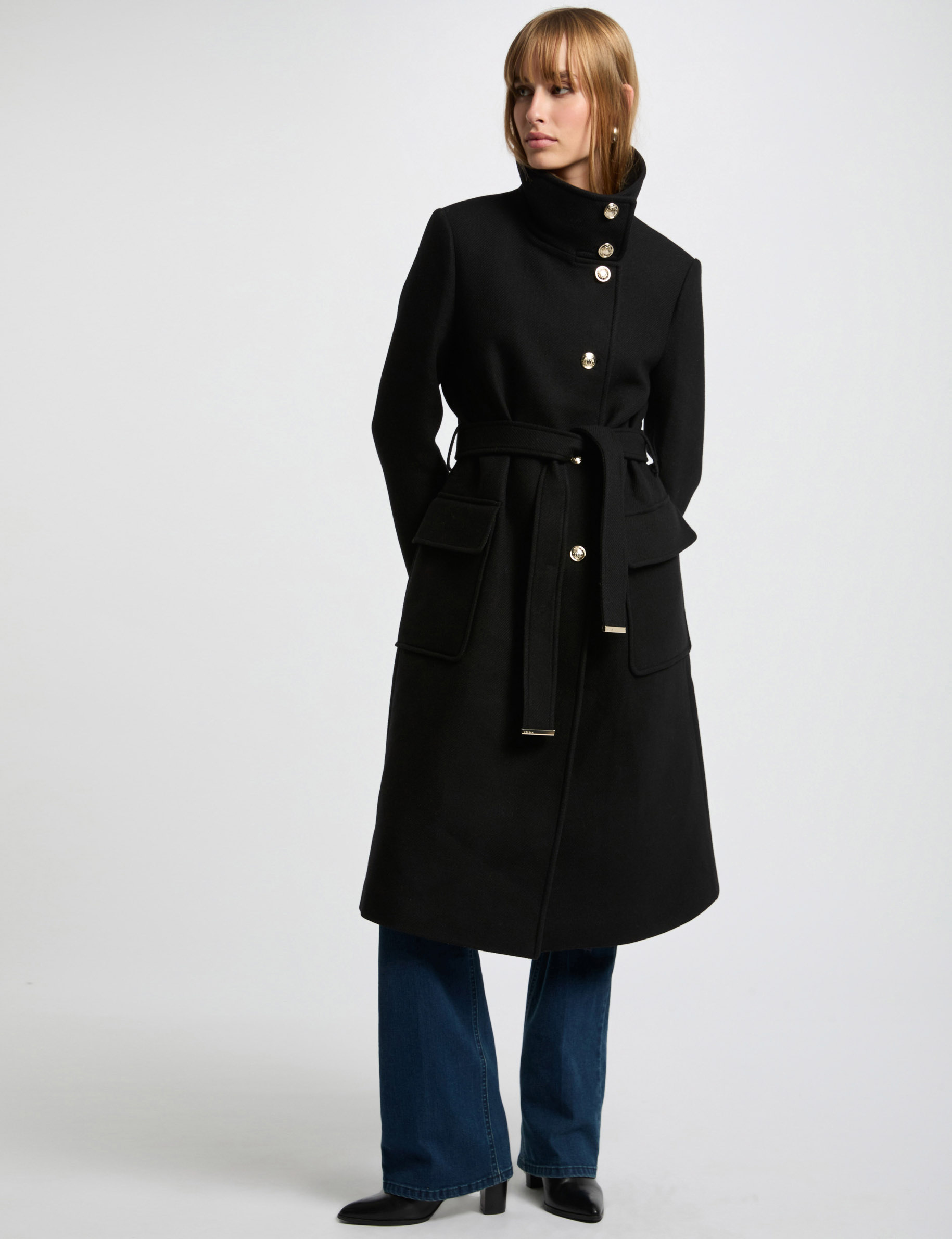 Manteau noir femme cintré hotsell