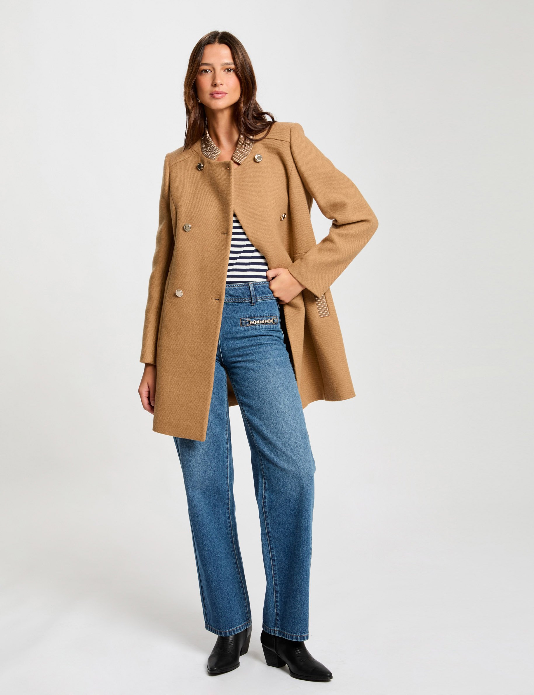 Manteau laine shops camel femme