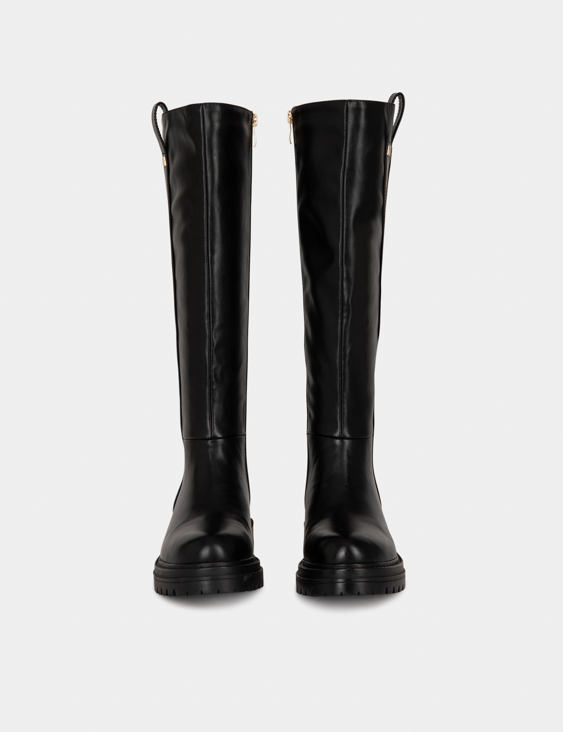 Bottes plates crant es noir femme