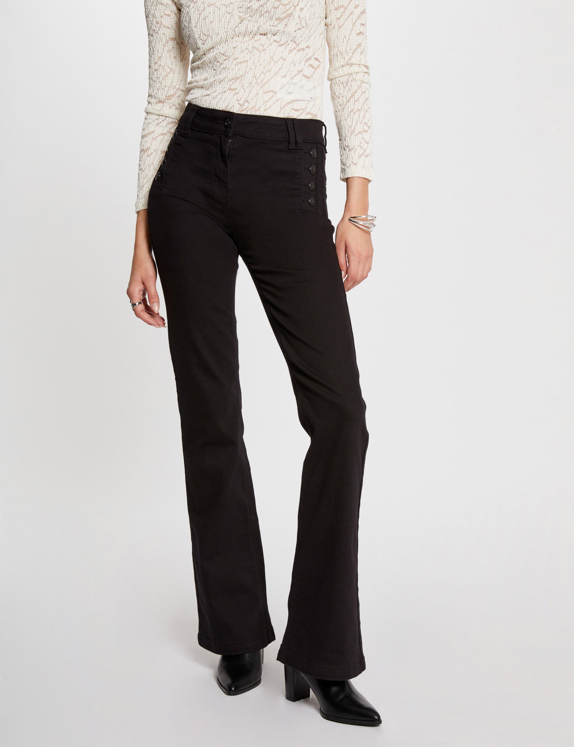 Jean flare noir femme best sale