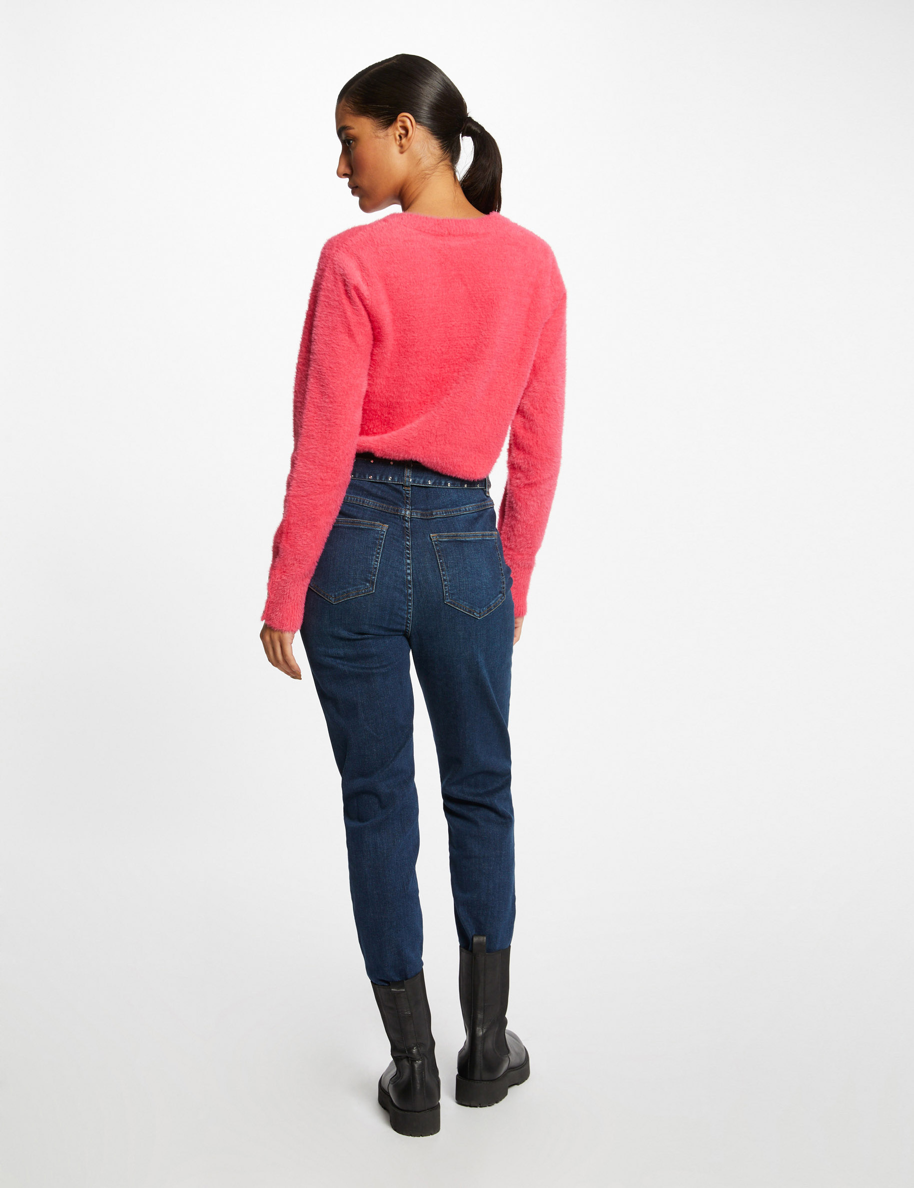 Jean regular cheap taille haute femme