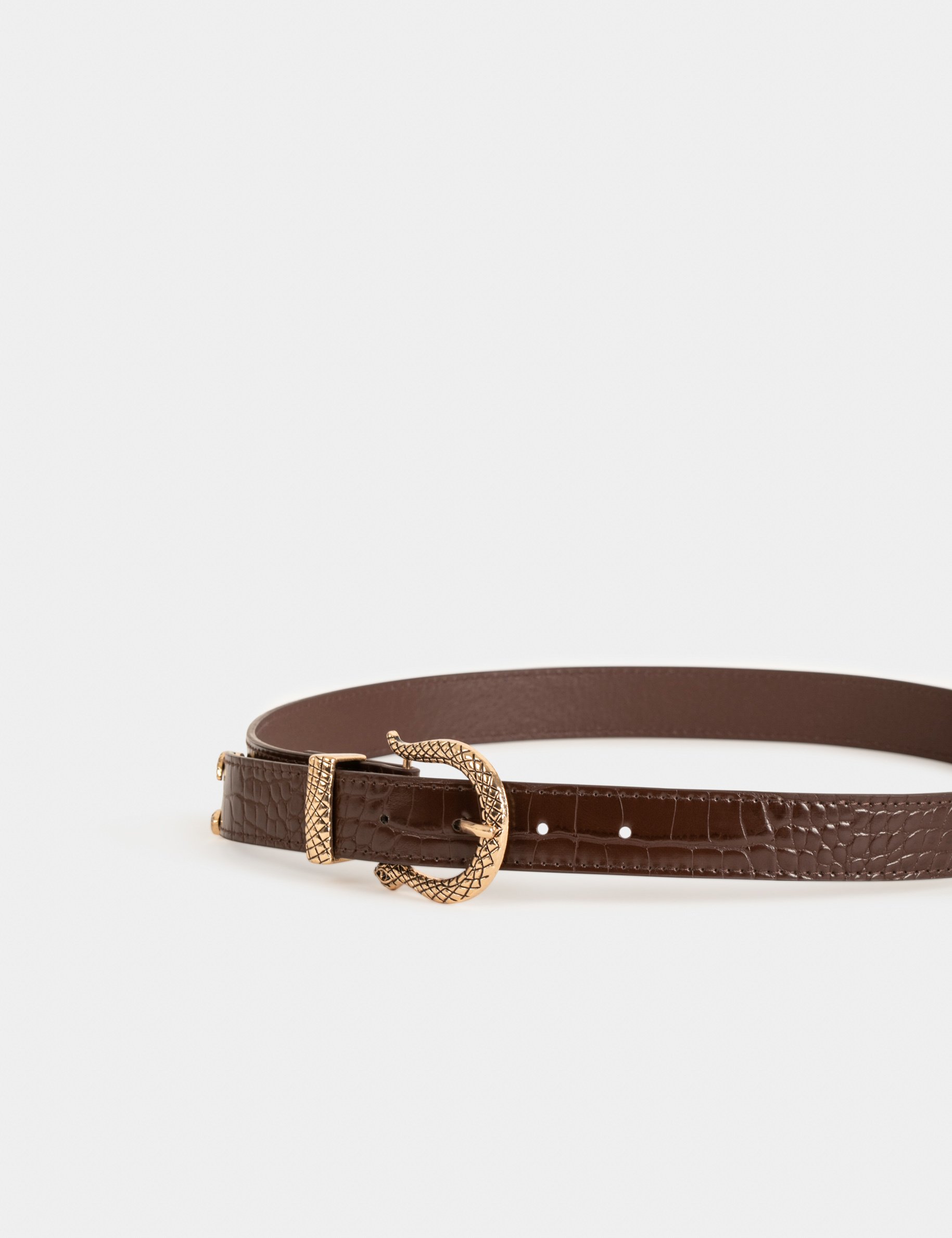 Ceinture croco clearance marron