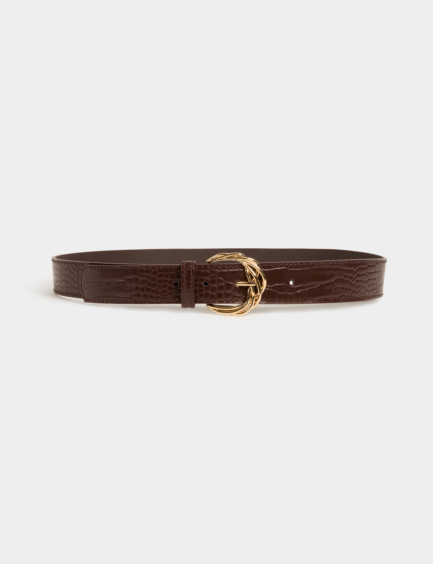 Ceinture croco marron best sale