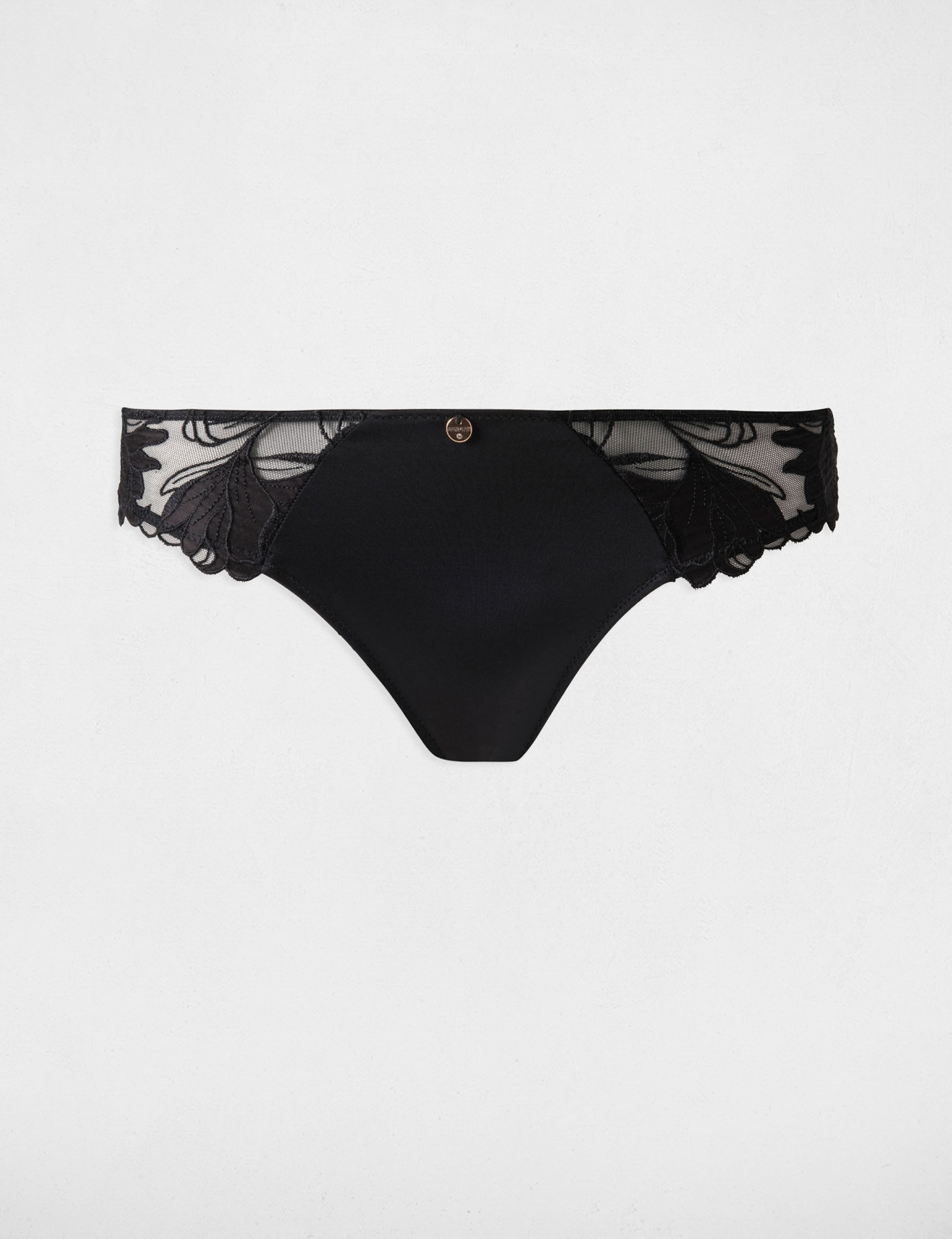 Slip en dentelle noir femme